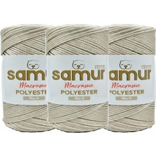 Samur 3 Adet 4 No Polyester Makrome 0227 Vizon