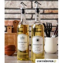 Özbience 2’li 750 ml Cam Yağlık Seti, Ayçiçek ve Zeytin Yağı Için Şık Tasarım
