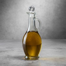 Özbience Şeffaf Kulplu Yağdanlık 500 Ml, Kristal Tıpalı, Zeytinyağı Şişesi