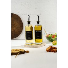 Özbience 2'li 500 ml Cam Yağlık Sirkelik Şişesi Paslanmaz Çelik Başlıklı