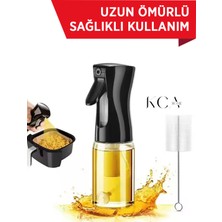 Özbience Cam Sprey Yağdanlık, Airfryer Püskürtmeli Yağlık, Siyah Renk