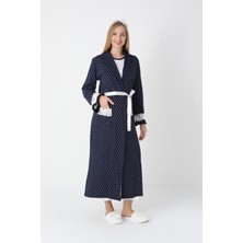 Erdeniz Tekstil Emzirme Kolaylıklı Hamile Lohusa Seti – Pamuklu Puantiyeli Gecelik & Sabahlık- Tesettür Uyumlu-2'li Set