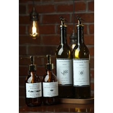 Özbience Ahşap Standlı 5'li Set, Zeytinyağı, Ayçiçek Yağı, Sabun ve Deterjan Şişeleri