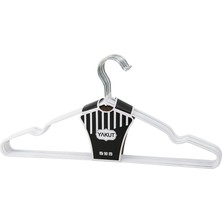Allproduct TR Beyaz 10PCS Silikon Kaplamalı Metal Elbise Askısı 40CM (5405)
