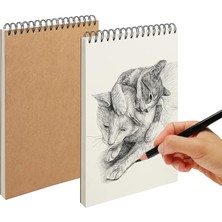 Limmy Eskiz Defteri A5 Boyutunda 160 gr Üstten Telli Karakalem Sketch Book 25 Yaprak - 1 Adet