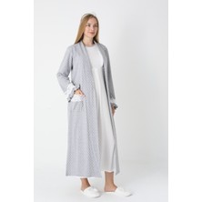 Erdeniz Tekstil Emzirme Kolaylıklı Hamile Lohusa Seti – Pamuklu Puantiyeli Gecelik & Sabahlık- Tesettür Uyumlu-2'li Set