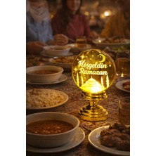 Özbience Hoşgeldin Ramazan Gold Işıklı Duvar ve Masa Süsü Feneri