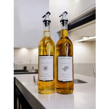 Özbience Şık Tasarımlı 2'li Cam Yağlık Şişesi Seti, 750 Ml, Damlatmaz Özellikli