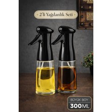 Özbience Büyük Boy Sprey Yağdanlık, Cam Şişe, Ayçiçek ve Zeytinyağı Için 300ML