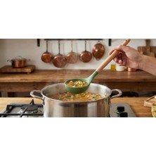 Tiran  5 Parça Ahşap Saplı Silikon Mutfak Servis Seti-Yanmaz Yapışmaz Kepçe Spatula Kaşık Fırça-Asorti Renkler