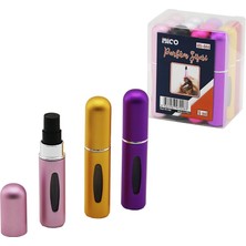 MERİVİA Allproduct TR 12 Adet Mini=cep - Çanta Boy Boş Sprey Parfüm Şişesi 5ml Renkli Pls. Seviye Pencereli (5405)