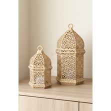 Özbience Islami Motifli Ramazan Feneri, Işıklı Mumluk ve Masa Üzeri Dekorasyonu