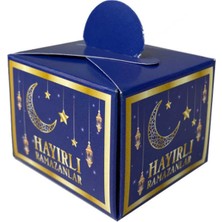 Özbience Küp Lokumluk, Ramazan Bayramı, 4.5x5.5 Cm, Lacivert, Hayırlı Ramazanlar