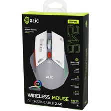 Marsilyan Beyaz Kablosuz Mouse 2.4g 10M Distance Wireless - Kablosuz 1600DPI Oyun Fare Bwm-1 (4887)