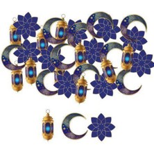 Özbience Mavi Ramazan Ay Yıldız Kandil Masa Konfeti 30 Adet, Davetlere Şıklık Katın