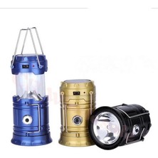 Kyops 5800T Güneş Enerjili Şarj Edilebilir USB Girişli Kamp Feneri ( Lisinya )