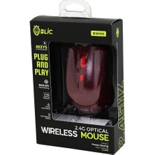 Marsilyan Bordo Kablosuz Mouse 2.4g 8-10M Distance Wireless - Kablosuz 1600DPI Oyun Fare Bwm-5 (4887)