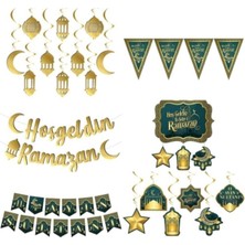 Özbience Ramazan Kutlama Süsleri Seti, 25 Parça, Şık ve Renkli Dekorasyon Paketi