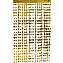 Özbience Işıltılı Yıldızlı Gold Bayram Arka Fon, Kendinden Yapışkanlı, Altın Sarısı