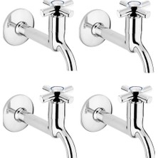 Kyops 4lü Artı Aç Kapa 4 Kollu Krom Çevirveli Musluk Duvardan Tek Girişli ( Lisinya )