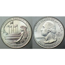 Banknoting Amerika Çeyrek Dolar 2019 D Hatıra-Kuzey Mariana Adaları. Çilaltı+