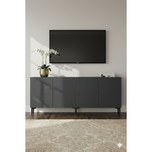 Yumedi Design KA1899A - Didema Konsol, Tv Sehpası, Çok Amaçlı Dolap ve Kahve Köşesi 180CM Antrasit