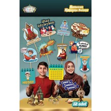 Özbience Mini Parti Store Ramazan Konuşma Balonu, 12 Adet Renkli Dekorasyon