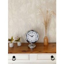 urfakent bilişim ve medya danışmanlık Krom Metal Desenli Masa Saati 25×20 cm