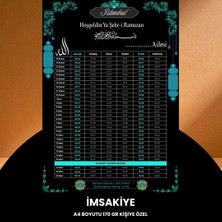 urfakent bilişim ve medya danışmanlık Ramazan Imsakiyesi - 170 gr - A4 Boyut Kişiye Özel Isimli & Logolu 100 Adet Siyah-Mavi