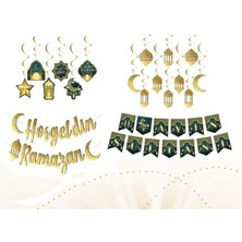 Özbience 18 Parça Gold Ramazan Süsleri ve Tavan Dekorları Seti