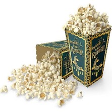 Özbience Ramazan Temalı Mısır Kutusu 10'lu, 8X12 Cm, Pop Corn ve Cips Kabı Seti