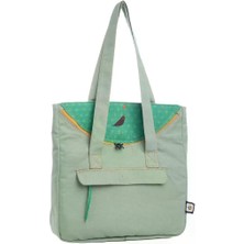 Pisikopat Karga Desenli Sanatsal Canvas Omuz Çantası