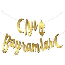 Özbience Hoşgeldin Ramazan Iyi Bayramlar Gold Kaligrafi Süsleri, Oda ve Mekan Dekoru