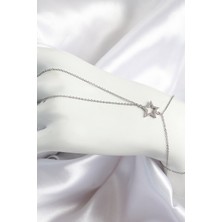 Hatıra Kutusu Pirinç Zirkon Taşlı Yıldız Model Gümüş Renk Kadın Şahmeran - Lisinya