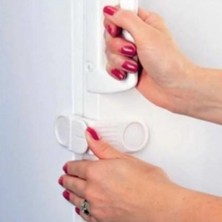 NessiWorld Buffer® Bebek Çocuk Güvenlik Çekmece ve Dolap Için Kendiliğinde Yapışkanlı Vidasız Köşe Kapak Kilidi