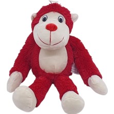 Hatıra Kutusu Peluş Maymun 40 cm - Yumuşak Peluş - G5501 - Kırmızı (Lisinya)