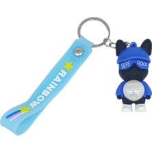 Hatıra Kutusu Figürlü ve Işıklı Silikon Anahtarlık -  Supe Rock - Mavi (Lisinya)