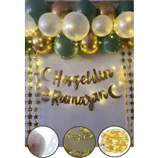 Özbience Ramazan Bayramı Ledli Zincir Balon Seti, Oda Süsleme, Kutlama Dekoru