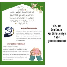 NessiWorld Namaz Tesbihi Vavlı 99'lu Cam Incili Ayet-El Kürsi Dua Kartı Ile Lacivert Renk Hediyelik 100 Adet