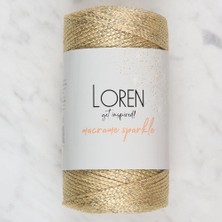 NessiWorld Loren Macrame Sparkle Simli Altın Sarısı El Örgü I