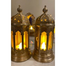 Özbience 2'li Ramazan Feneri Seti, Tealight LED Hediyeli, Modern Ev ve Ofis Dekoru