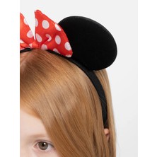 NessiWorld Kırmızı Fiyonklu Minnie Mouse Taç Fare Tacı Kafa Bandı