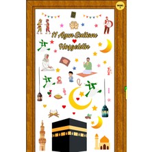 Özbience Ramazan Temalı Sticker Seti, Kabe, Davulcu, Karagöz, Semazen ve Hoşgeldin Ramazan Etiketi