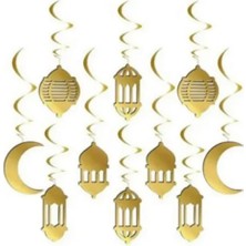 Özbience 10'lu 3D Altın Ramazan Sarkıtları, Ev Dekorasyonuna Şıklık Katın