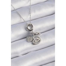 Hatıra Kutusu 316L Çelik Gümüş Renk Zirkon Taş Detay Kalp Model Charm Kadın Kolye - Lisinya