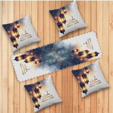 Özbience Ramazan Temalı Fenerli Runner ve Kırlent Kılıfı Seti, Şık Ev Dekoru