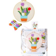 NessiWorld Nakış Kitleri Kasnaklı 13.5 x 18.8 cm Lale