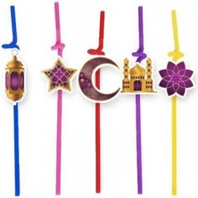 Özbience Ramazan Temalı Artistik Pipet Bordo 10'lu Set