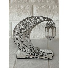 Özbience Ramazan’a Özel Pleksi Mumluk, Gümüş Renk, Şık ve Modern Tasarım