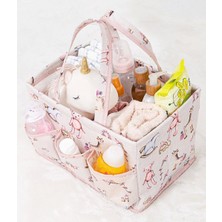 Hatıra Kutusu Baby Kullanımı Kolay Desenli Taşınabilir Bakım Çantası (Pembe) ( Lisinya )